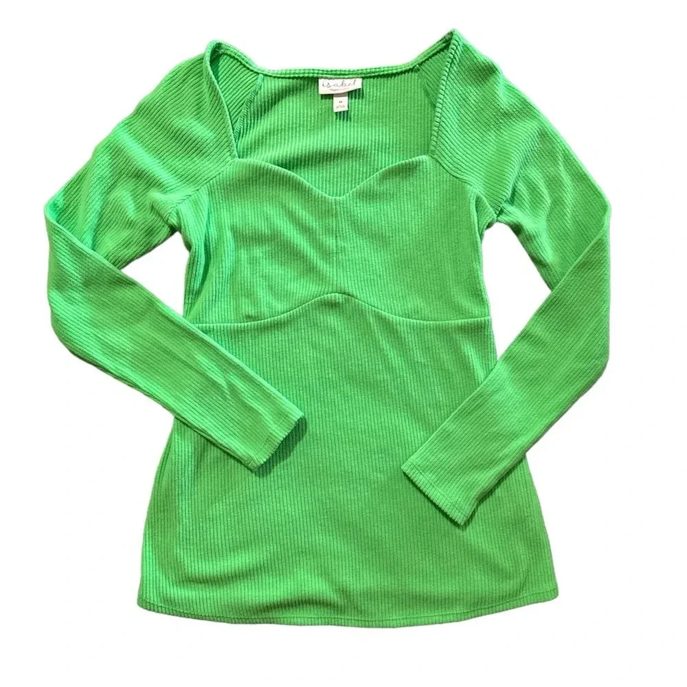 ISABEL Maternity Apple Green Long Sleeves Top Medium BNWT